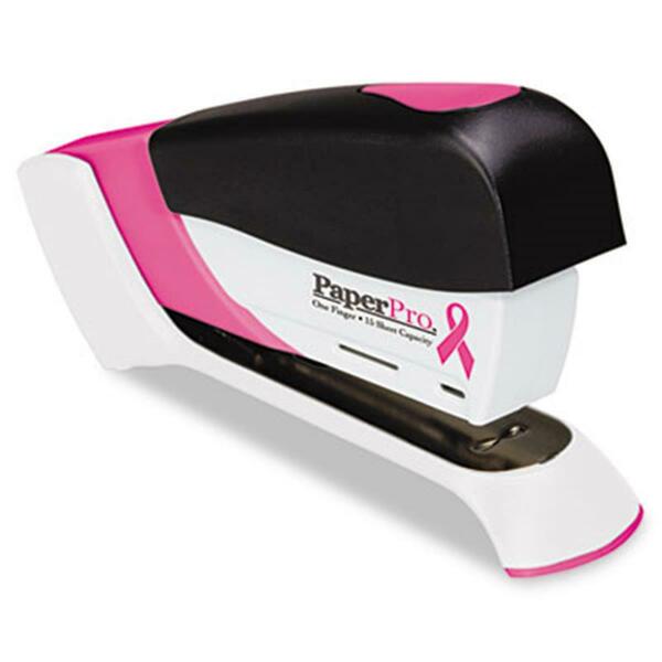 Accentra Pink Ribbon Compact Stapler 15-Sheet Capacity Black/Pink 1588
